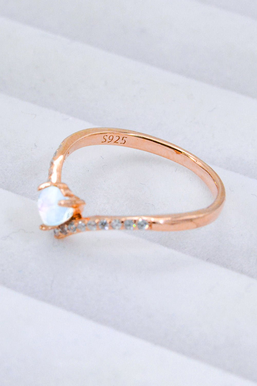 Moonstone Heart - Shaped Ring - Freda Fashion