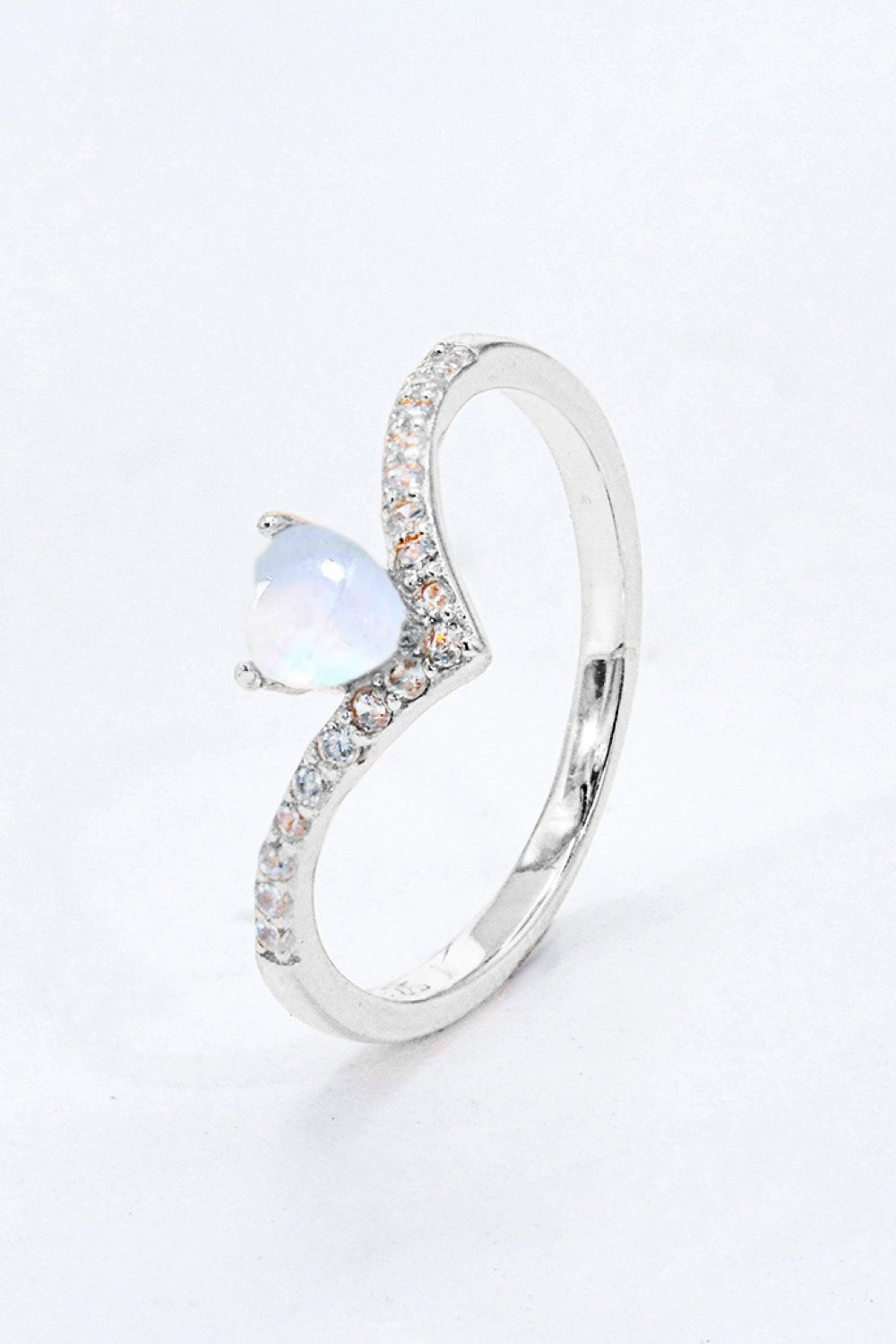 Moonstone Heart - Shaped Ring - Freda Fashion