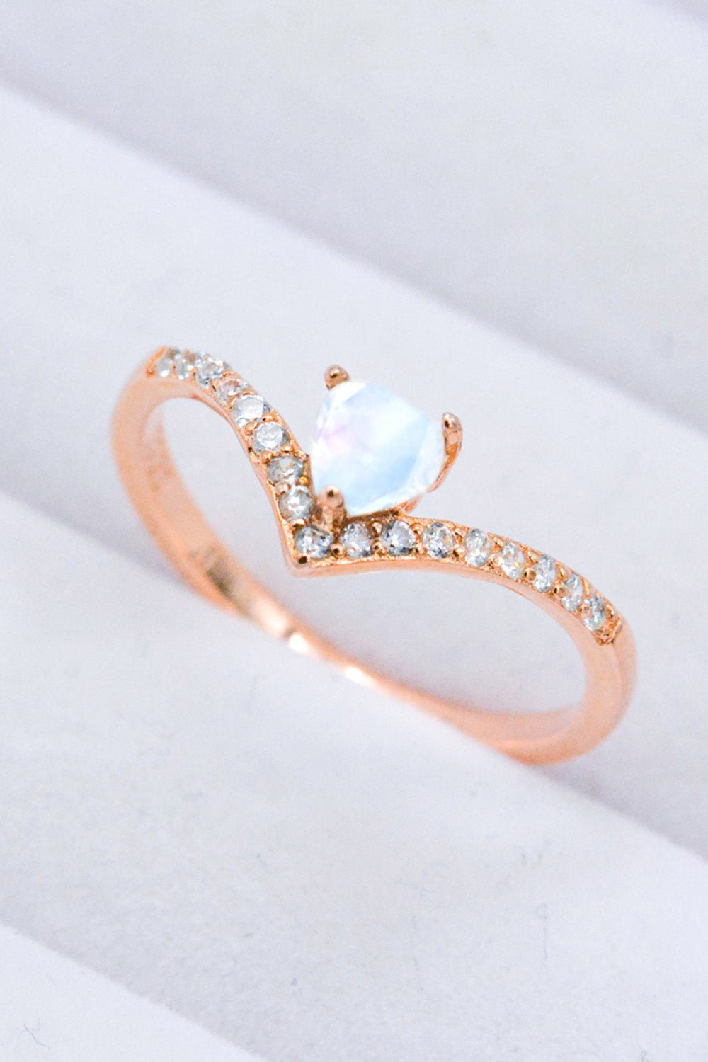 Moonstone Heart - Shaped Ring - Freda Fashion