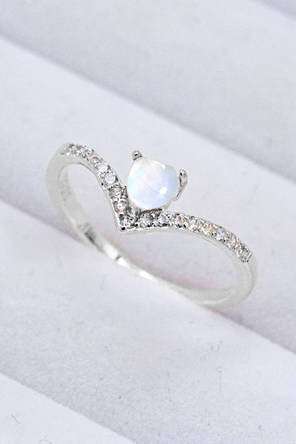 Moonstone Heart - Shaped Ring - Freda Fashion