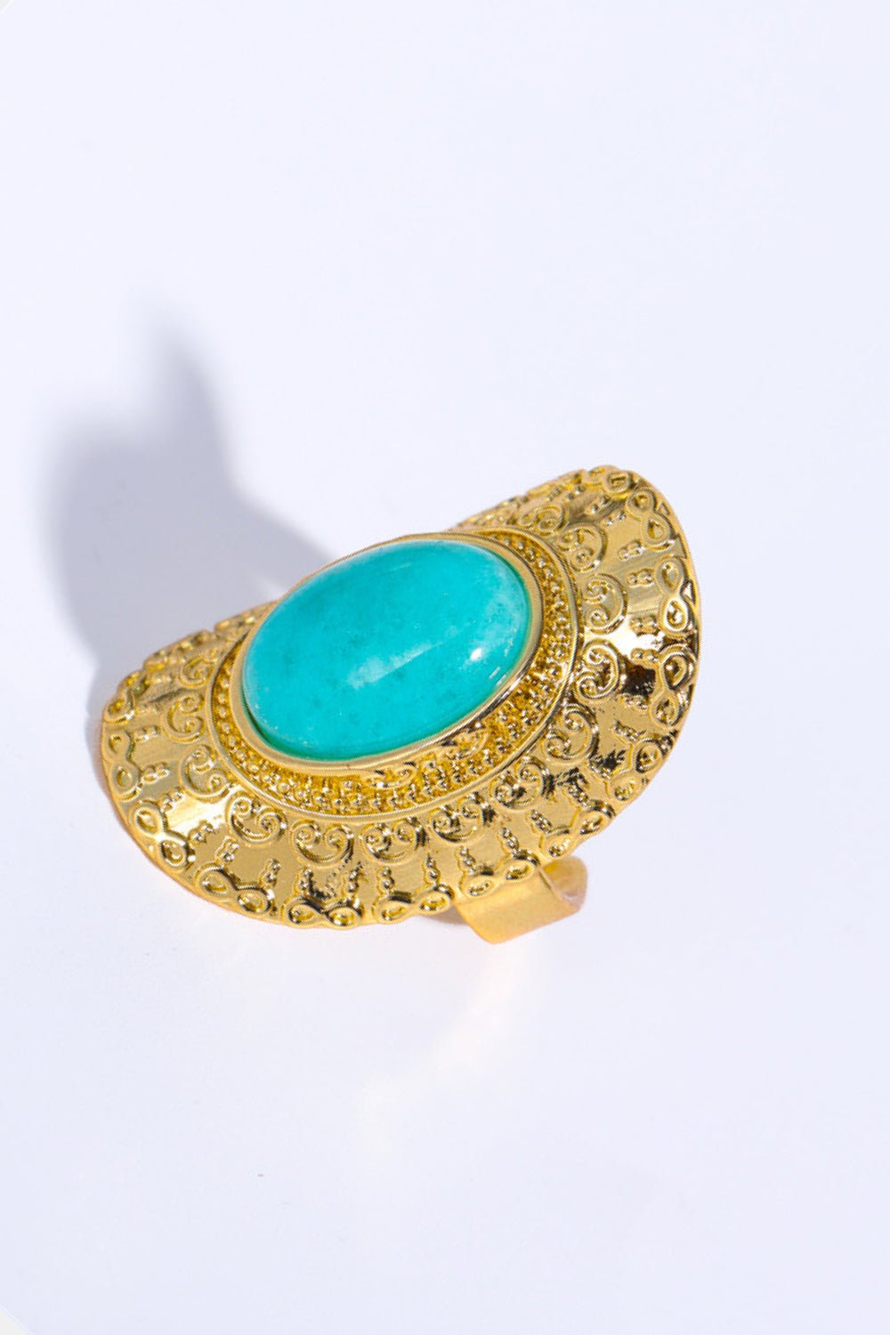 Natural Stone Copper Ring - Freda Fashion