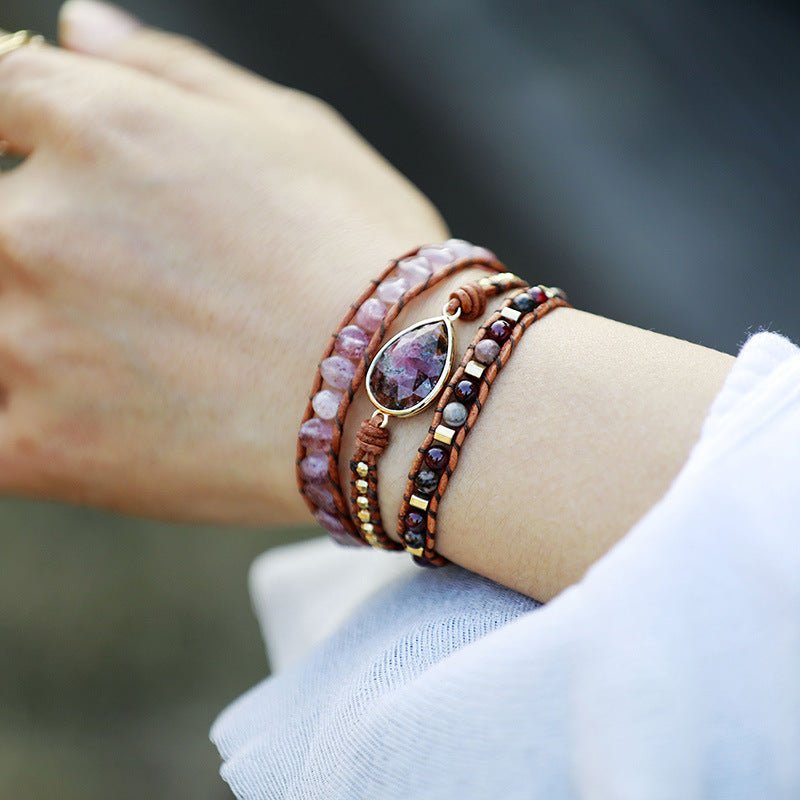 Natural Stone Layered Bracelet - Freda Fashion