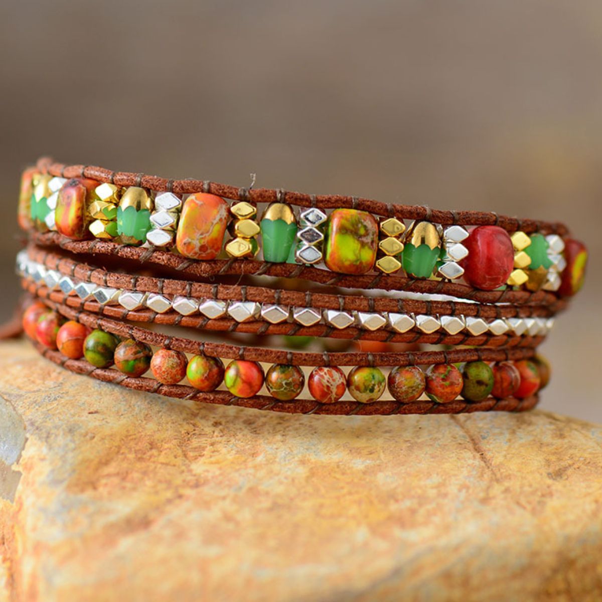 Natural Stone Woven Bracelet - Freda Fashion