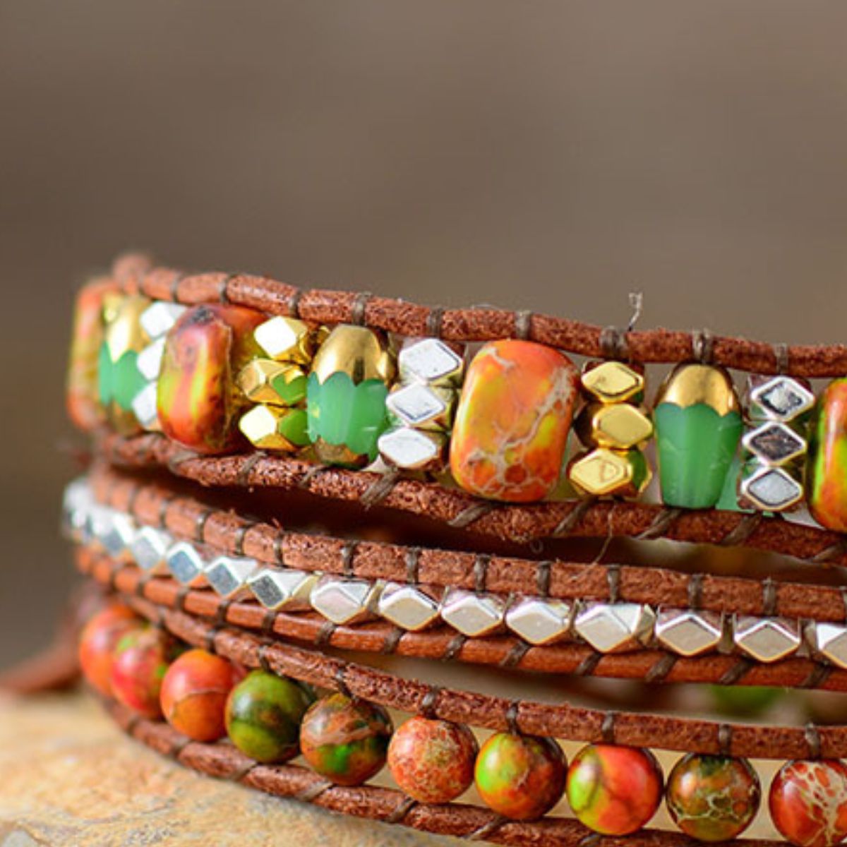 Natural Stone Woven Bracelet - Freda Fashion