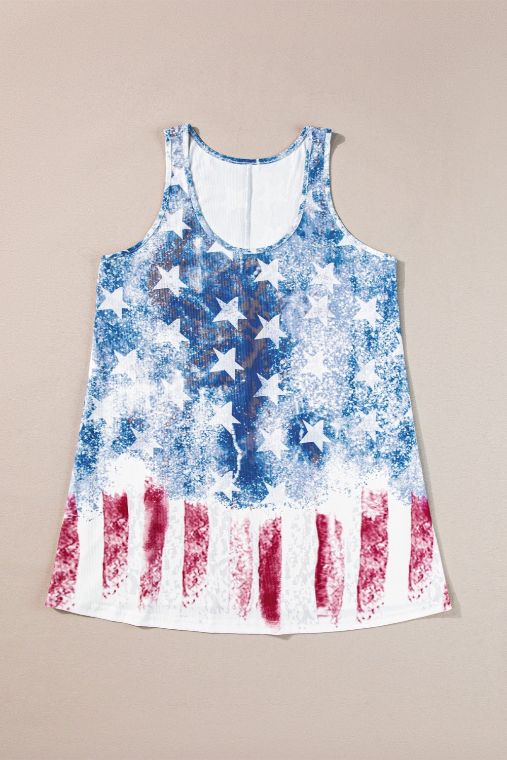 US Flag Scoop Neck Tank - GlamBee Fashion