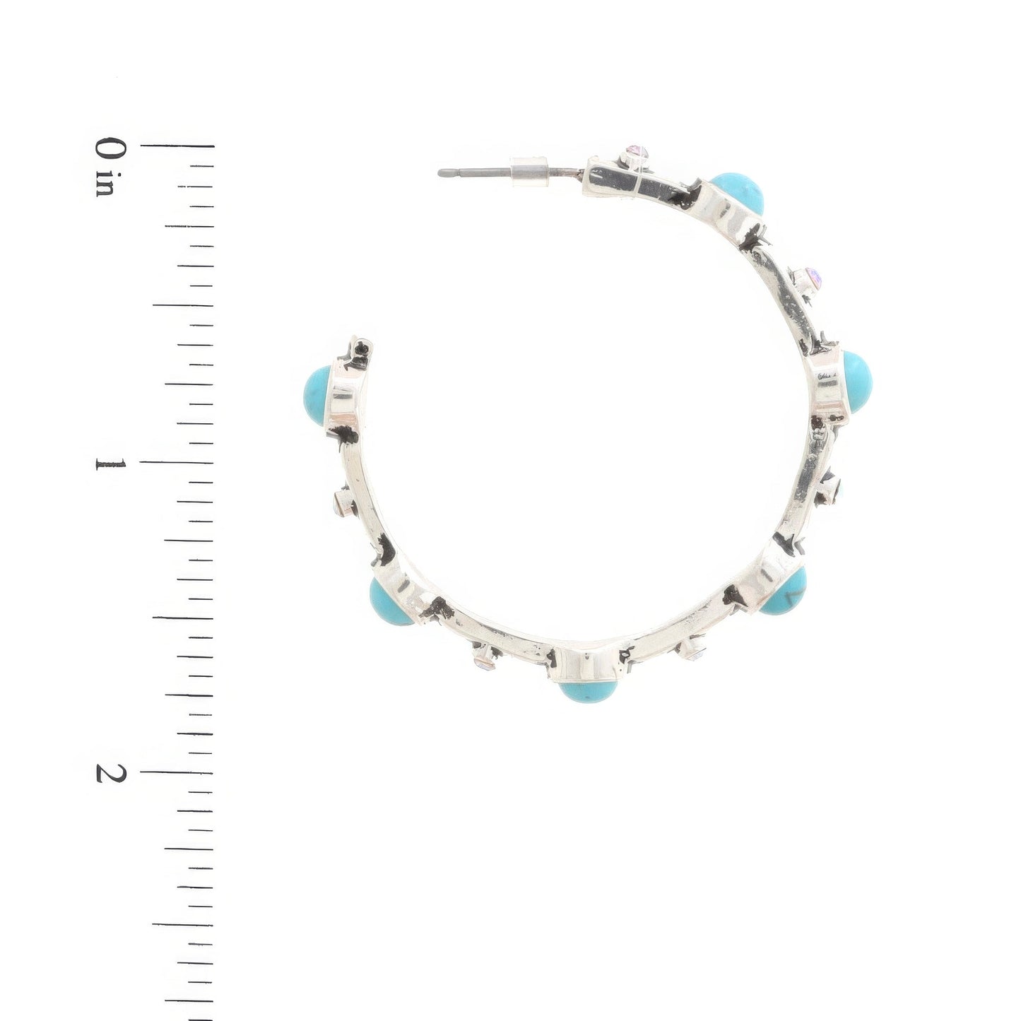 Western Turquoise Bead Open Hoop Earring - GlamBee Fashion