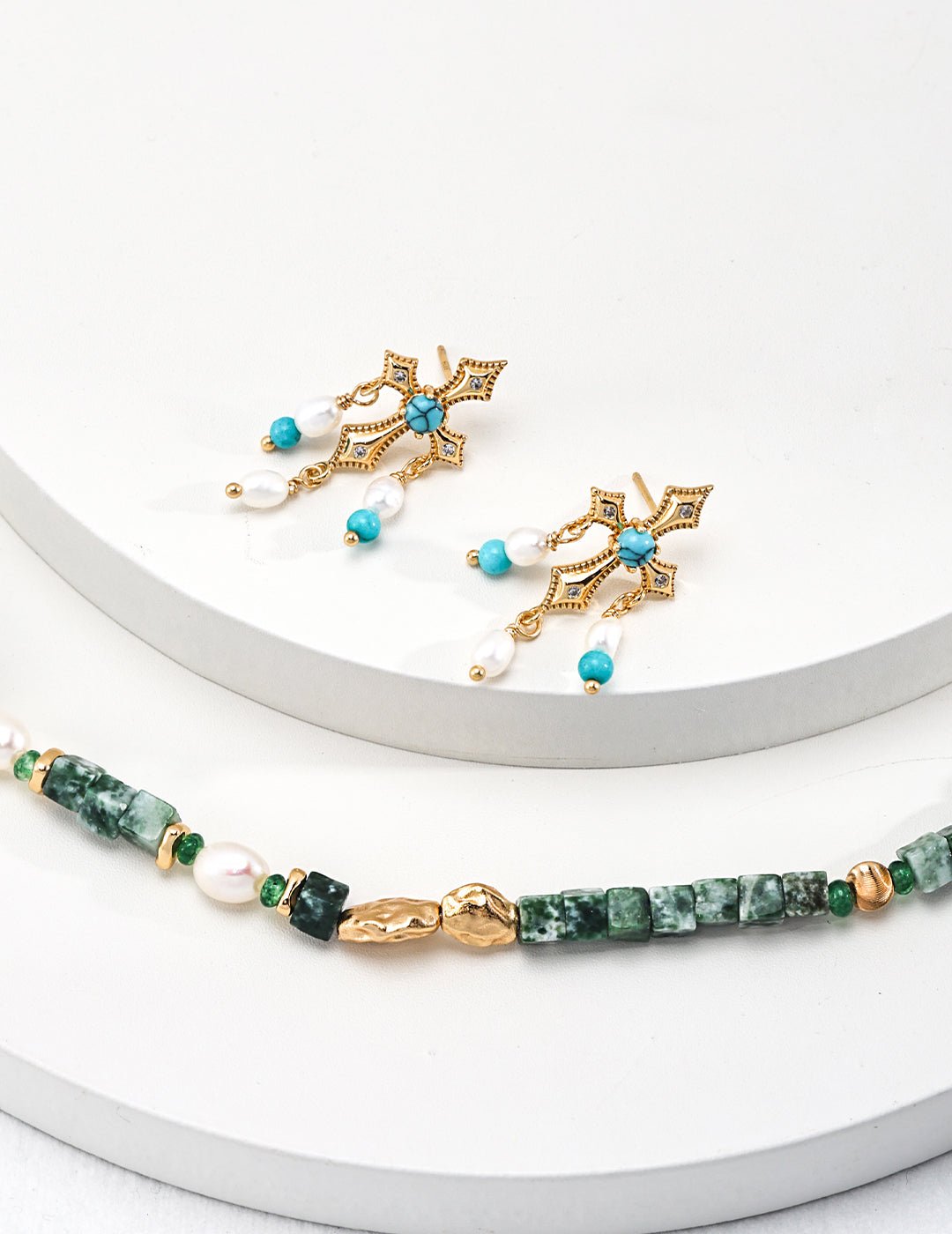 Whispering Jade Green Jade and Pearl Beaded Necklace - GlamBee Fashion